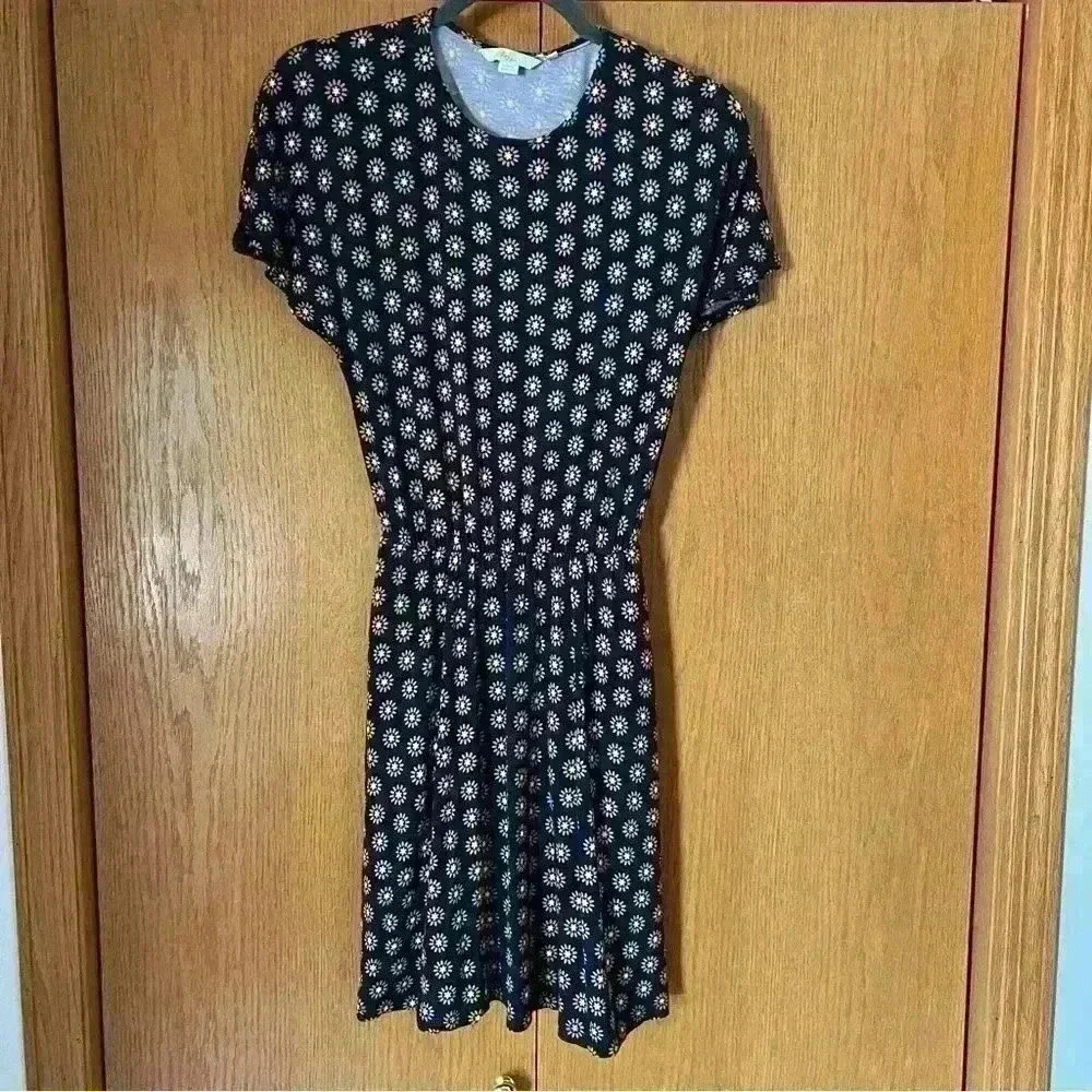 Boden Sunflower Navy Yellow Shirt Dress Sz2 Floral
